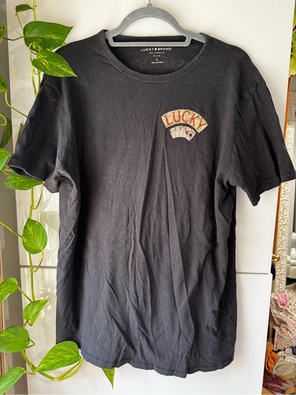 Lucky Brand Black Short-Sleeve Graphic Crew Tee